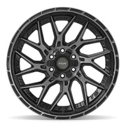 Set(4) 22x10 4PL28 Gloss Black Brushed with Tinted Clear - 6x135 &amp; 6x139.7 -18ET