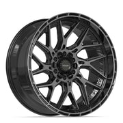 Set(4) 22x10 4PL28 Gloss Black Brushed with Tinted Clear - 6x135 &amp; 6x139.7 -18ET