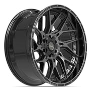 Set(4) 22x10 4PL28 Gloss Black Brushed with Tinted Clear - 6x135 &amp; 6x139.7 -18ET