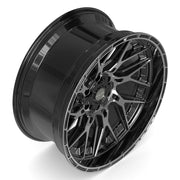 Set(4) 22x10 4PL28 Gloss Black Brushed with Tinted Clear - 6x135 &amp; 6x139.7 -18ET