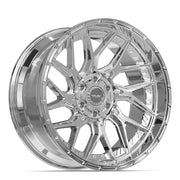 Set(4) 22x10 4PL28 Chrome - 6x135 &amp; 6x139.7 -18ET with 33x12.50r22 Sailun TerraMax RT Tires &amp; TPMS