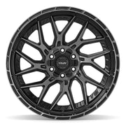 22" 4PLAY Sport2.0 Wheels fit GM-Ford-Lincoln-Nissan-Toyota - 4PL28 Gloss Black Brushed with Tinted Clear 22x12 Set