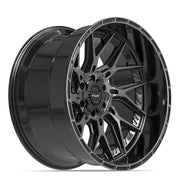 22" 4PLAY Sport2.0 Wheel fits GM-Ford-Lincoln-Nissan-Toyota - 4PL28 Gloss Black Brushed with Tinted Clear 22x12