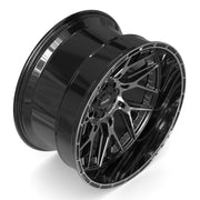 22" 4PLAY Sport2.0 Wheels fit GM-Ford-Lincoln-Nissan-Toyota - 4PL28 Gloss Black Brushed with Tinted Clear 22x12 Set