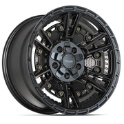 Set(5) 17x9 4PS01 Satin Black - 5x127 &amp; 5x139.7 -6ET with 33x12.50r17 Sailun TerraMax RT Tires &amp; TPMS