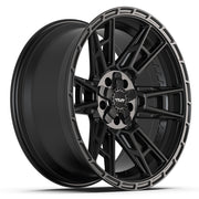4PLAY 4PS20 20x9 5x127 + 5x139.7 Satin Black Wheels 275-55-20 TBB TS-37 AT Tires SET