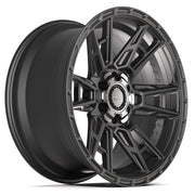 4PLAY 4PS20 20x9 6x135 + 6x139.7 Satin Black Wheels 275-55-20 TBB TS-37 AT Tires SET