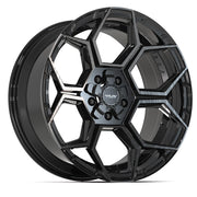 4PLAY 4PS26 20x9 5x127 + 5x139.7 Gloss Black Brushed with Tinted Clear Wheels 275-55-20 TBB TS-37 AT Tires TPMS SET