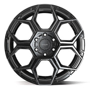 4PLAY 4PS26 20x9 6x135 + 6x139.7 Gloss Black Brushed with Tinted Clear Wheels 275-55-20 TBB TS-37 AT Tires TPMS SET