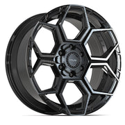 4PLAY 4PS26 20x9 6x135 + 6x139.7 Gloss Black Brushed with Tinted Clear Wheels 275-55-20 TBB TS-37 AT Tires SET