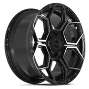 4PLAY 4PS26 20x9 6x135 + 6x139.7 Gloss Black Brushed with Tinted Clear Wheels 275-55-20 TBB TS-37 AT Tires SET