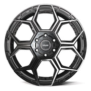 Set(4) 20x9 4PS26 Gloss Black Brushed with Tinted Clear - 6x135 &amp; 6x139.7 -6ET with 275/55r20 TBB TS-37 AT Tires &amp; TPMS