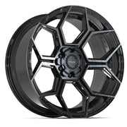 Set(4) 22x10 4PS26 Gloss Black Brushed with Tinted Clear - 6x135 &amp; 6x139.7 +0ET with 33x12.50r22 TBB TS-57 RT Tires