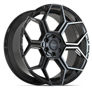 Set(4) 22x10 4PS26 Gloss Black Brushed with Tinted Clear - 6x135 &amp; 6x139.7 +24ET with 285/45r22 TBB TS-37 AT Tires &amp; TPMS