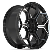 Set(4) 22x10 4PS26 Gloss Black Brushed with Tinted Clear - 6x135 &amp; 6x139.7 +24ET with 285/45r22 TBB TS-37 AT Tires