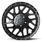 17x9 4PS28 Gloss Black Brushed with Tinted Clear - 5x127 + 5x139.7 -6ET