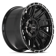 4PS28 Gloss Black Brushed with Tinted Clear