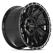 17x9 4PS28 Gloss Black Brushed with Tinted Clear - 5x127 + 5x139.7 -6ET
