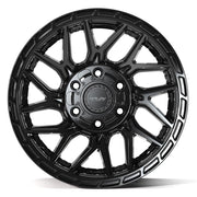 Set(4) 17x9 4PS28 Gloss Black Brushed with Tinted Clear - 6x135 &amp; 6x139.7 +18ET with 33x12.50r17 Sailun TerraMax RT Tires