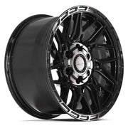 Set(4) 17x9 4PS28 Gloss Black Brushed with Tinted Clear - 6x135 &amp; 6x139.7 +18ET with 33x12.50r17 Sailun TerraMax RT Tires