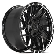 4PS28 Gloss Black Brushed with Tinted Clear