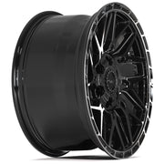 4PS28 Gloss Black Brushed with Tinted Clear
