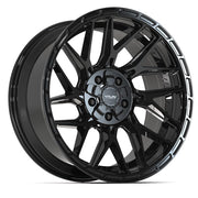 Set(4) 20x9 4PS28 Gloss Black Brushed with Tinted Clear - 5x127 &amp; 5x139.7 -6ET with 275/55r20 TBB TS-37 AT Tires
