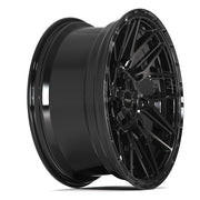 Set(4) 20x9 4PS28 Gloss Black Brushed with Tinted Clear - 5x127 &amp; 5x139.7 -6ET