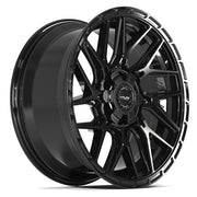 Set(4) 20x9 4PS28 Gloss Black Brushed with Tinted Clear - 6x135 &amp; 6x139.7 +18ET with 275/55r20 TBB TS-37 AT Tires