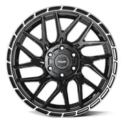 Set(4) 20x9 4PS28 Gloss Black Brushed with Tinted Clear - 6x135 &amp; 6x139.7 -6ET with 275/55r20 Sailun TerraMax RT Tires &amp; TPMS