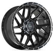 4PS28 Gloss Black Brushed with Tinted Clear