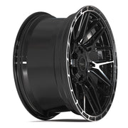 Set(4) 20x9 4PS28 Gloss Black Brushed with Tinted Clear - 6x135 &amp; 6x139.7 -6ET
