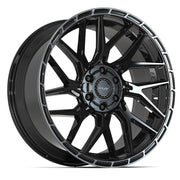 Set(4) 22x10 4PS28 Gloss Black Brushed with Tinted Clear - 6x135 &amp; 6x139.7 +0ET with 285/45r22 Sailun TerraMax RT Tires