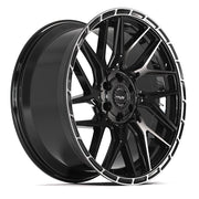 Set(4) 22x10 4PS28 Gloss Black Brushed with Tinted Clear - 6x135 &amp; 6x139.7 +0ET with 285/45r22 TBB TS-37 AT Tires
