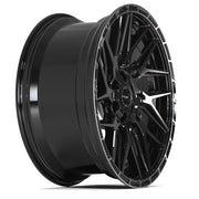 Set(4) 22x10 4PS28 Gloss Black Brushed with Tinted Clear - 6x135 &amp; 6x139.7 +0ET