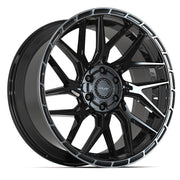 Set(4) 22x10 4PS28 Gloss Black Brushed with Tinted Clear - 6x135 &amp; 6x139.7 +24ET with 285/45r22 TBB TS-37 AT Tires