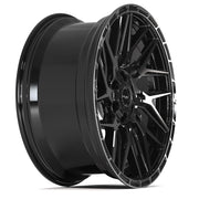 Set(4) 22x10 4PS28 Gloss Black Brushed with Tinted Clear - 6x135 &amp; 6x139.7 +24ET