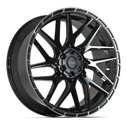 24x10 4PS28 Gloss Black Brushed with Tinted Clear - 6x135 + 6x139.7 +24ET