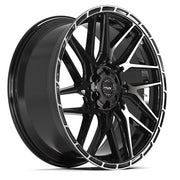 Set(4) 24x10 4PS28 Gloss Black Brushed with Tinted Clear - 6x135 &amp; 6x139.7 +24ET with 295/35r24 Sailun Atrezzo SVR LX+ Tires