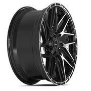 Set(4) 24x10 4PS28 Gloss Black Brushed with Tinted Clear - 6x135 &amp; 6x139.7 +24ET