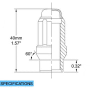 24 Chrome 12x1.5mm Extended Thread Spline Lug KIT