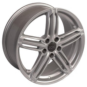 OE Wheels AU12 18x8 5x112 Gloss Silver Wheels 245-40-18 Ironman iMove GEN 3 Tires SET