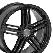 OE Wheels AU12 18x8 5x112 Gloss Black Wheels 245-40-18 Ironman iMove GEN 3 Tires SET