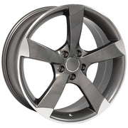 OE Wheels AU29 19x8.5 5x112 35et Gloss Gunmetal Machined Wheel SET