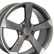 OE Wheels AU29 19x8.5 5x112 35et Gloss Gunmetal Machined Wheel SET