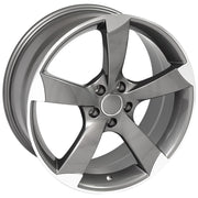 OE Wheels AU29 19x8.5 5x112 35et Gloss Gunmetal Machined Wheel SET