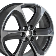 Set(4) 20x8 BK05 Gloss Gunmetal with Polished Face - 6x120 +50ET