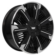 Set(4) 24x9 CA24 Gloss Black Machined with Gloss Black Insert - 8x165.1 +35ET