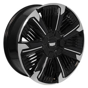 24" OEM Wheel fits Cadillac Escalade IQ - CA24 Gloss Black Machined with Gloss Black Insert 24x9