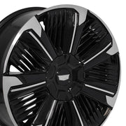 24" OEM Wheel fits Cadillac Escalade IQ - CA24 Gloss Black Machined with Gloss Black Insert 24x9